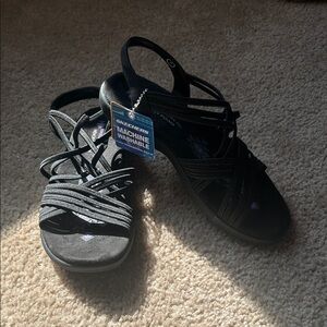 Skechers Black Strappy Sandals machine washable new with tags